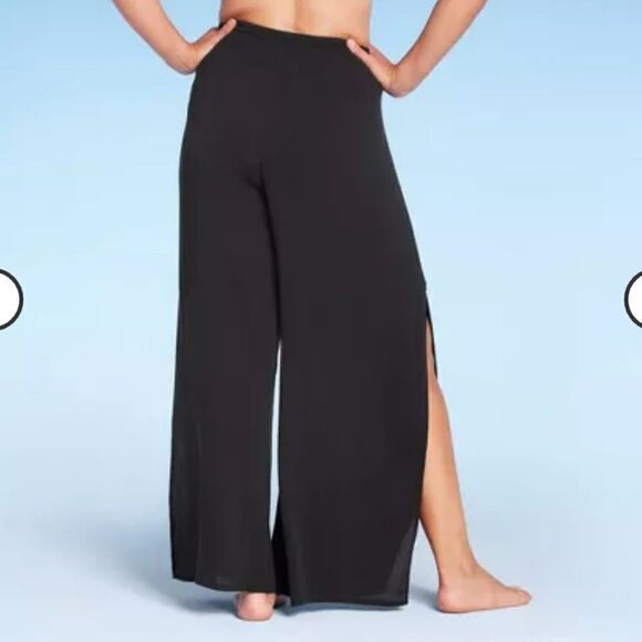 KONA Sol Women's Smocked Waist Side Slit Cover Up Pants NWT Size S 4-6 - Picture 4 of 10